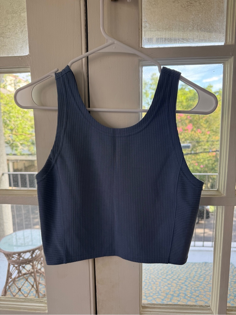 lululemon Ribbed Slate Blue Crop Tank